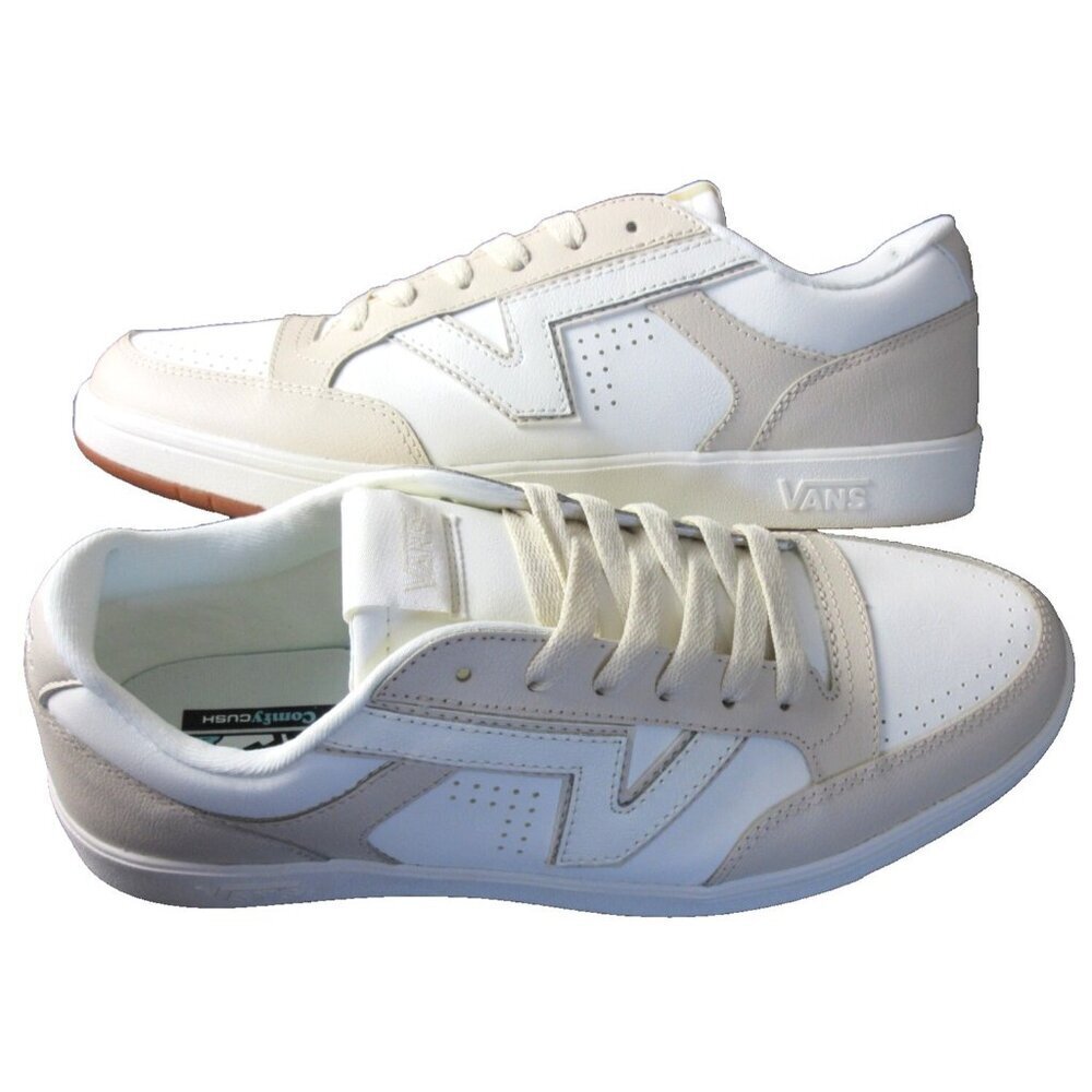 Vans Men's Lowland Cc Leather Marshmallow True White Skate Shoes Sizes NIB - Picture 1 of 5